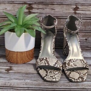 Worthington Becklyn Heels Faux Snakeskin Ankle Strap Dress Sandals Size 11